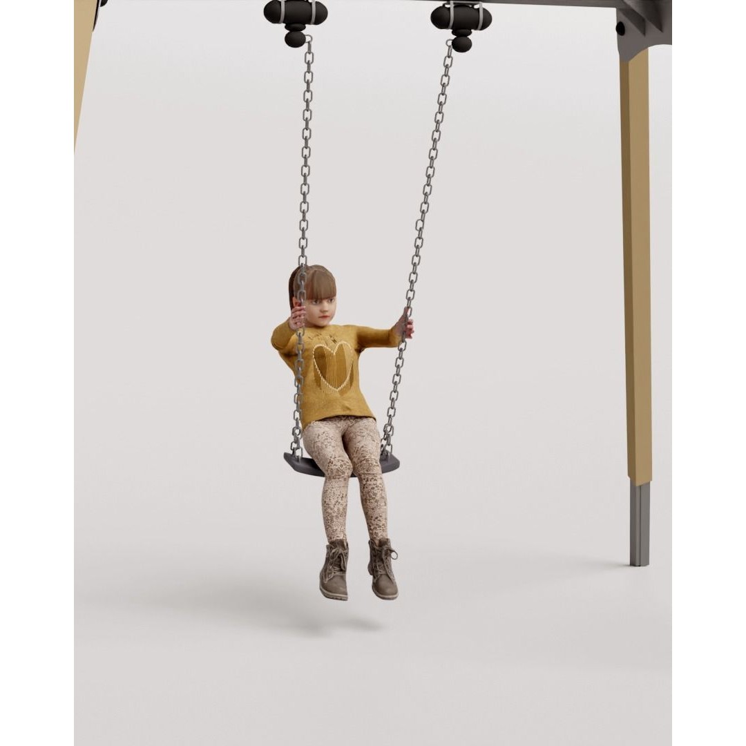 Humano Playing Kid 3D Model – High Poly Character with Textures, FBX, Blender - View 6