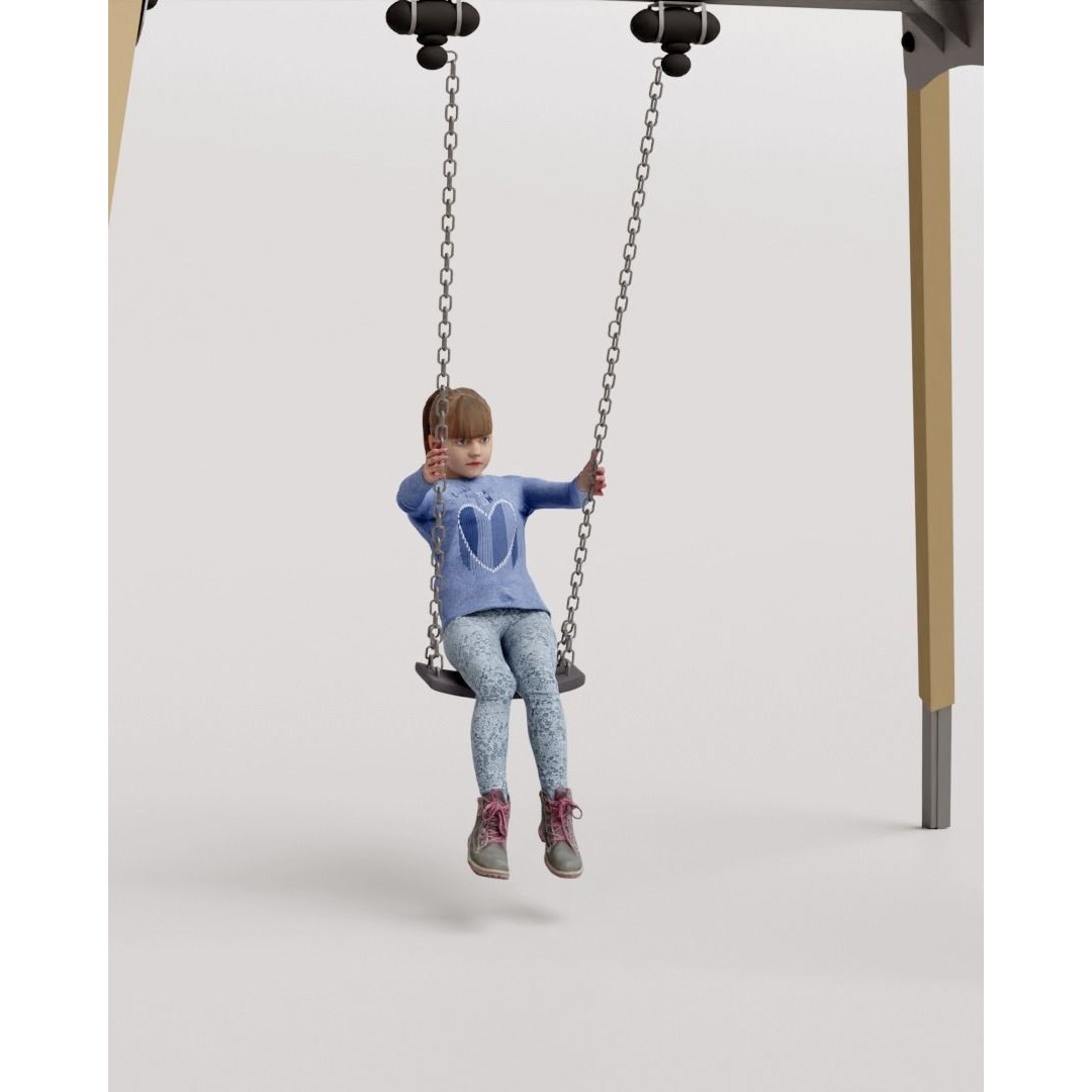 Humano Playing Kid 3D Model – High Poly Character with Textures, FBX, Blender - View 7