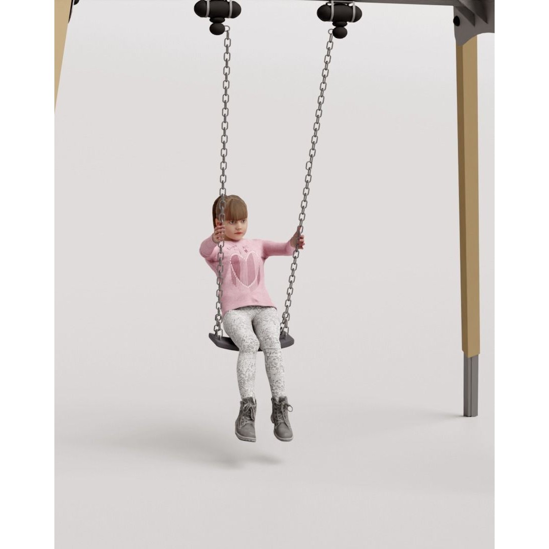 Humano Playing Kid 3D Model – High Poly Character with Textures, FBX, Blender - View 8