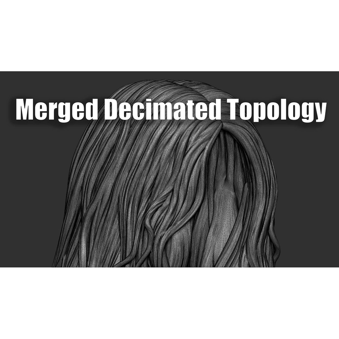 Hair 81 3D Model – Long Detailed Hairstyle, ZTL, OBJ, STL - View 19