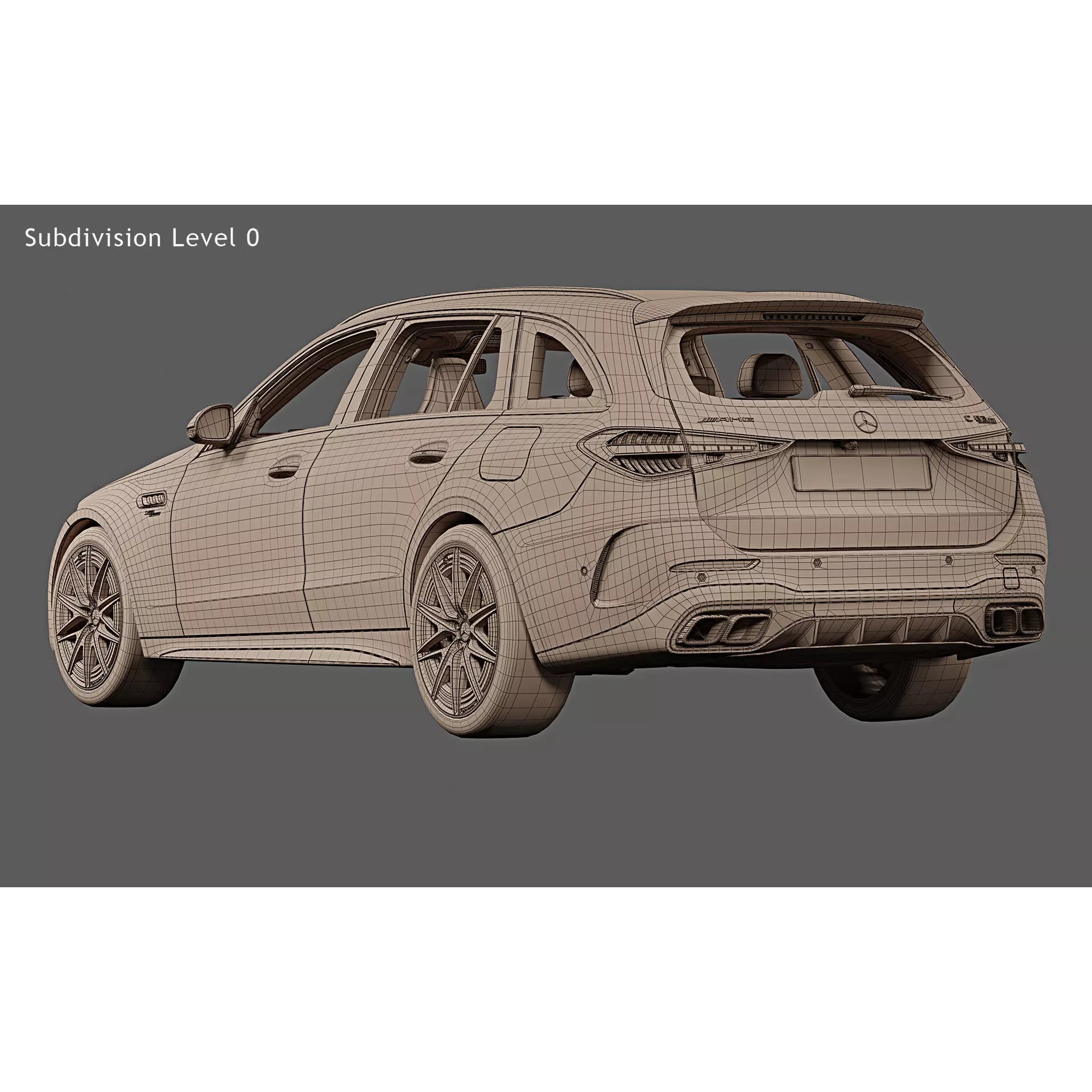 2023 Mercedes-Benz C63 S AMG E Performance Estate - Game-Ready 3D Model - View 22