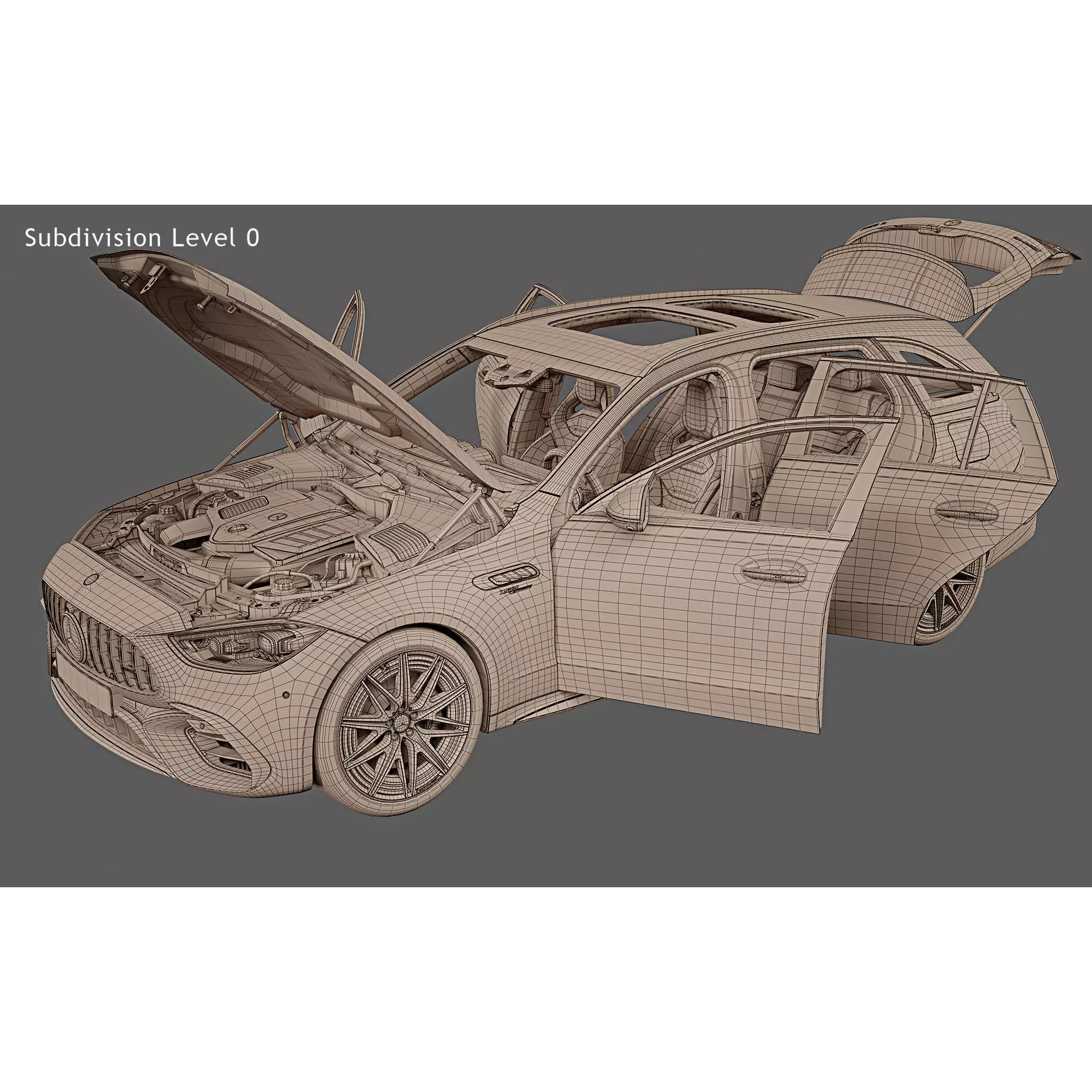 2023 Mercedes-Benz C63 S AMG E Performance Estate - Game-Ready 3D Model - View 23