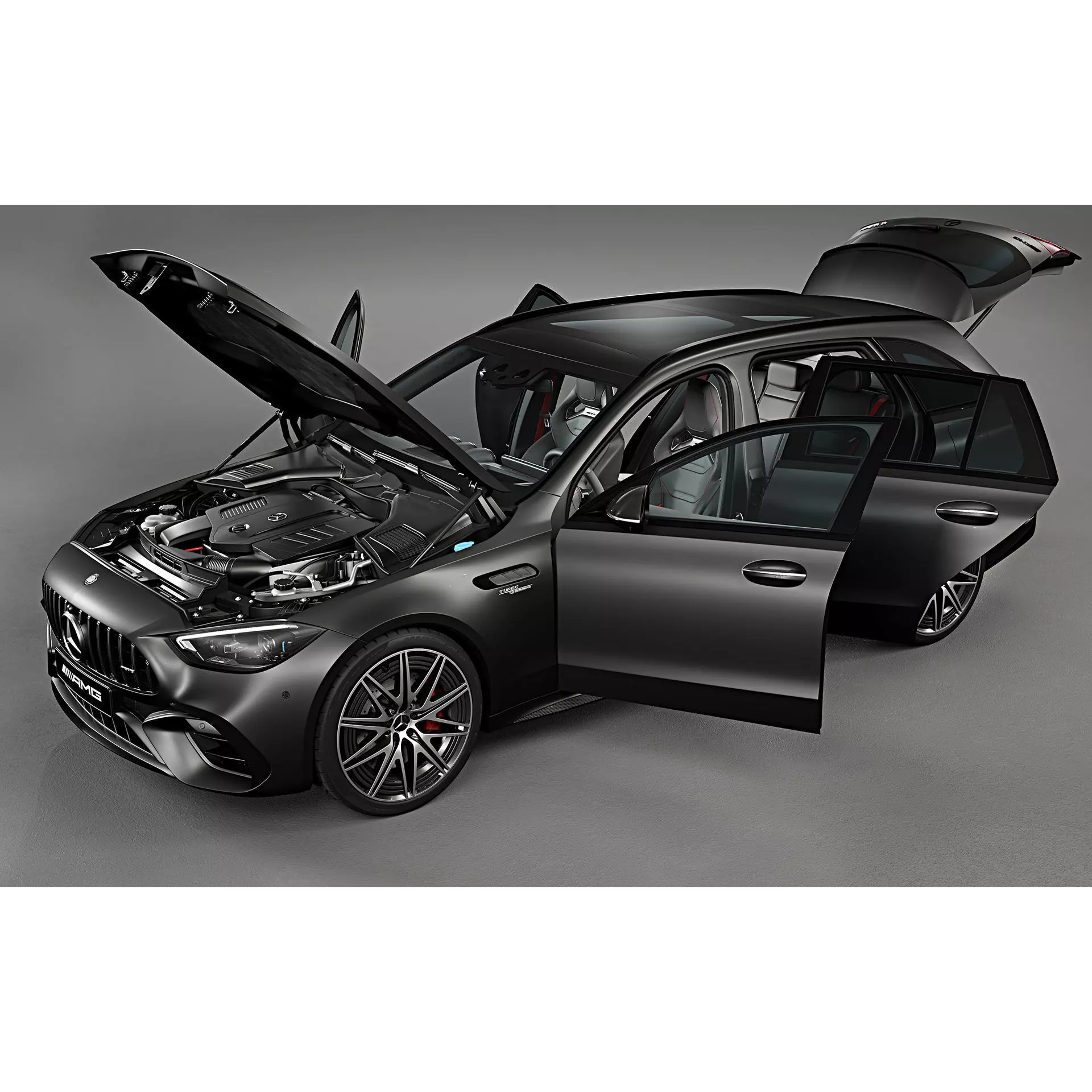 2023 Mercedes-Benz C63 S AMG E Performance Estate - Game-Ready 3D Model - View 4