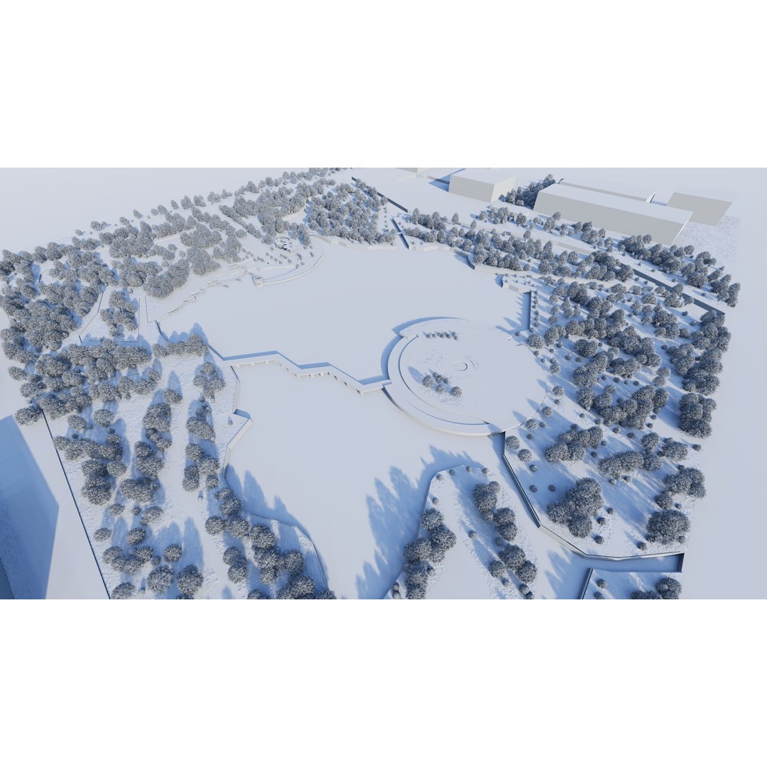 Public Park Landscape 3D Model – Modern Exterior Design, FBX, OBJ - View 13