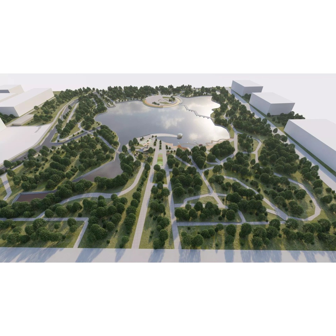 Public Park Landscape 3D Model – Modern Exterior Design, FBX, OBJ - View 2