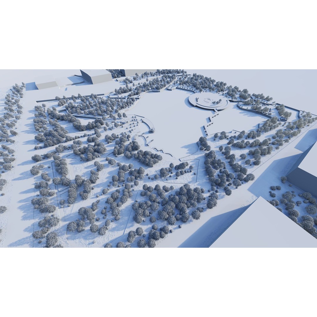 Public Park Landscape 3D Model – Modern Exterior Design, FBX, OBJ - View 44