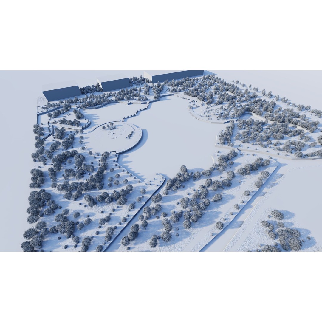 Public Park Landscape 3D Model – Modern Exterior Design, FBX, OBJ - View 65