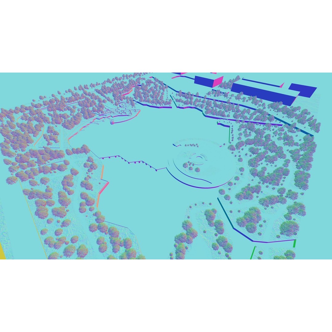 Public Park Landscape 3D Model – Modern Exterior Design, FBX, OBJ - View 70
