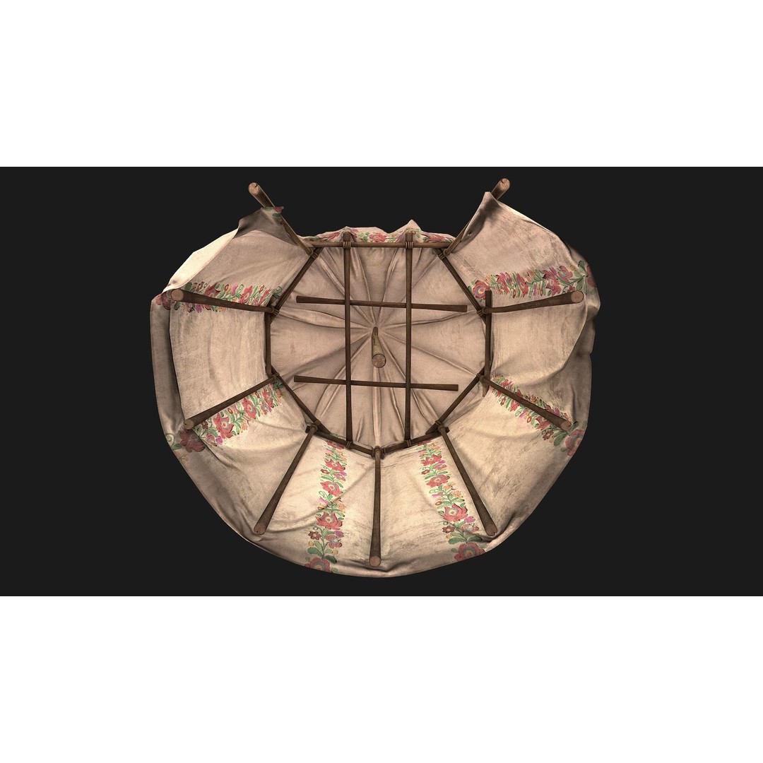 Fair Ukrainian Tent Market Stalls 3D Model – Low Poly Game Asset, FBX - View 11