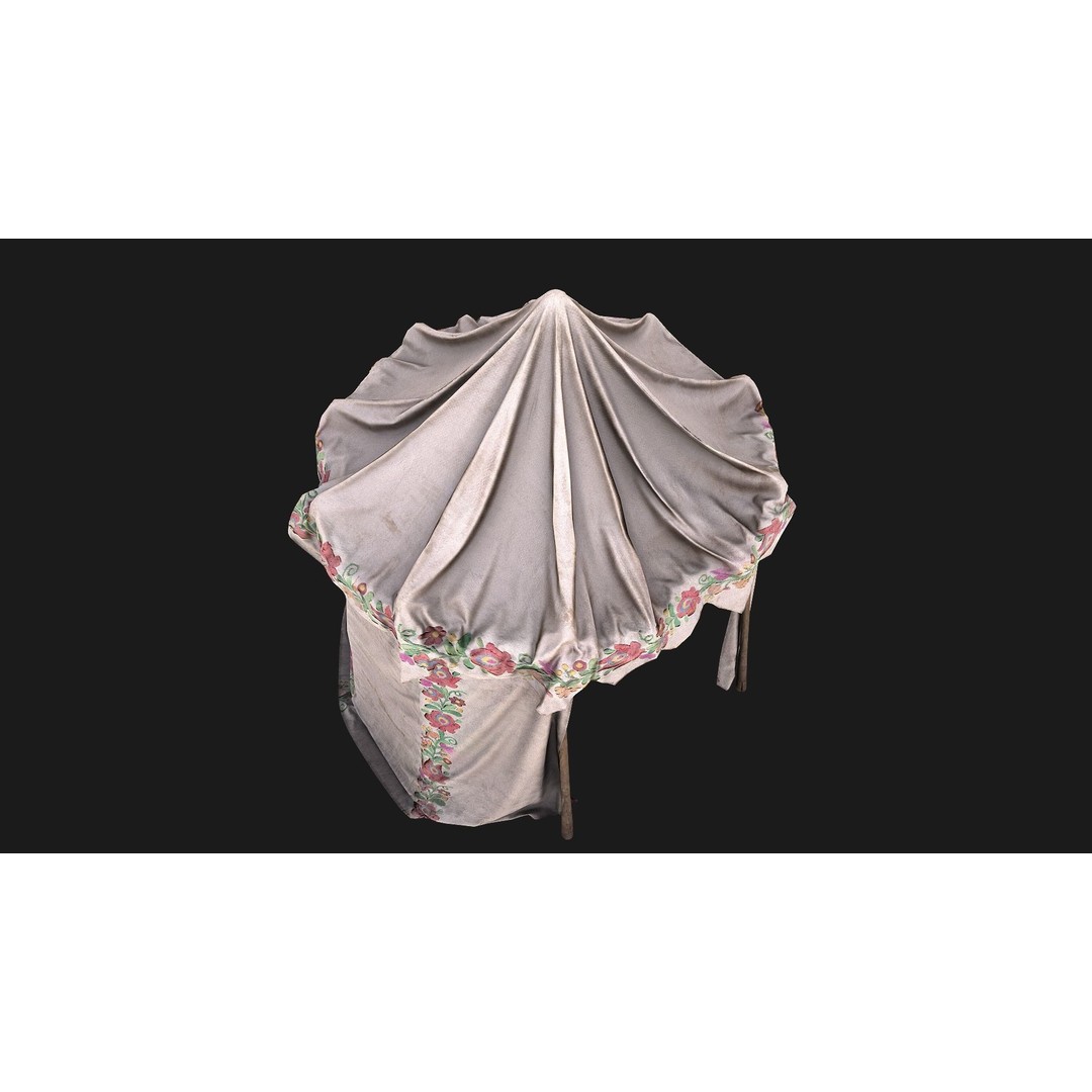 Fair Ukrainian Tent Market Stalls 3D Model – Low Poly Game Asset, FBX - View 14