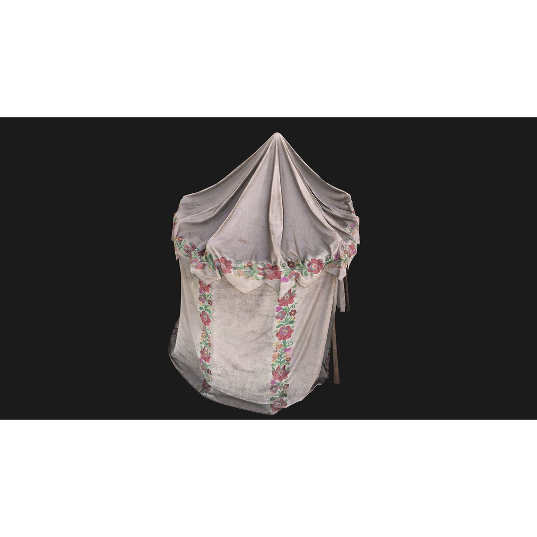 Fair Ukrainian Tent Market Stalls 3D Model – Low Poly Game Asset, FBX - View 15