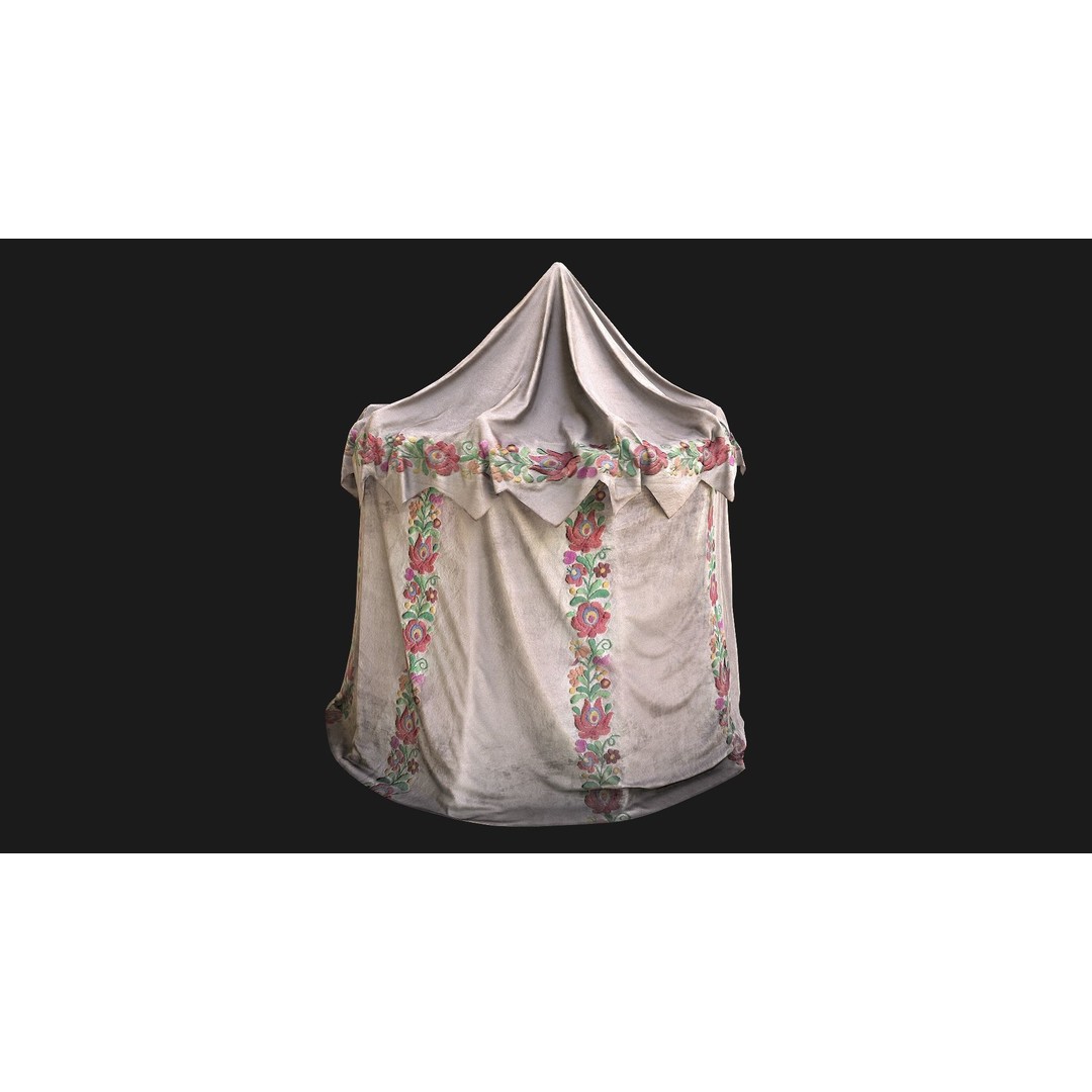 Fair Ukrainian Tent Market Stalls 3D Model – Low Poly Game Asset, FBX - View 16