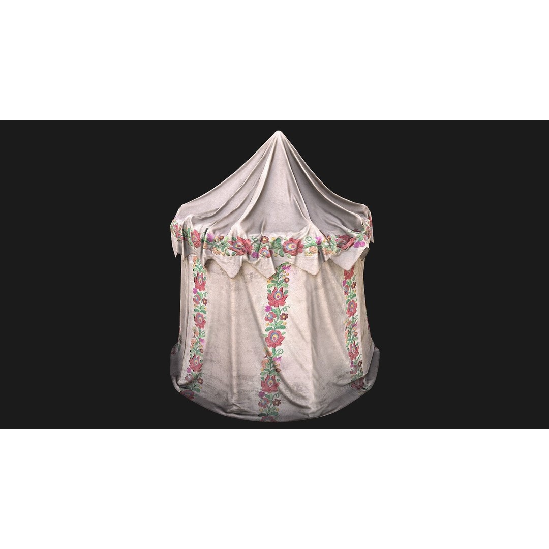 Fair Ukrainian Tent Market Stalls 3D Model – Low Poly Game Asset, FBX - View 17