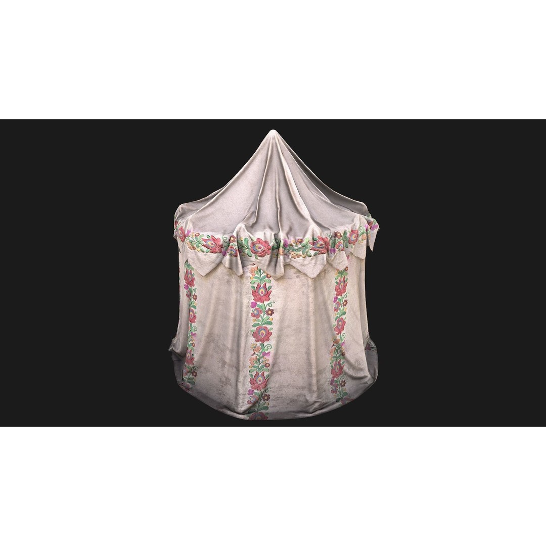 Fair Ukrainian Tent Market Stalls 3D Model – Low Poly Game Asset, FBX - View 18