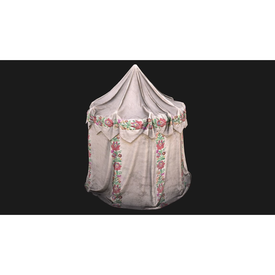 Fair Ukrainian Tent Market Stalls 3D Model – Low Poly Game Asset, FBX - View 19