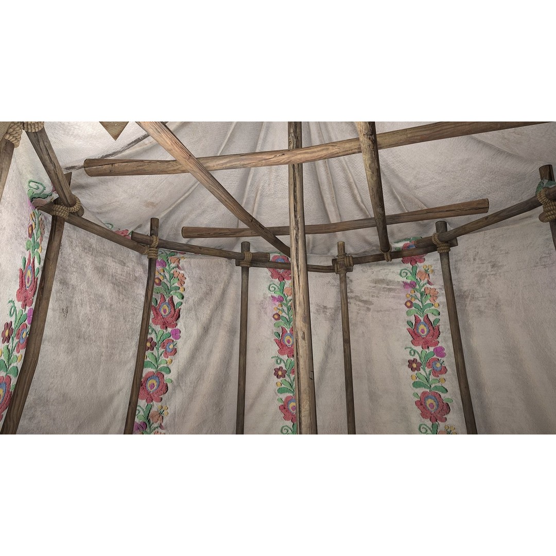 Fair Ukrainian Tent Market Stalls 3D Model – Low Poly Game Asset, FBX - View 9