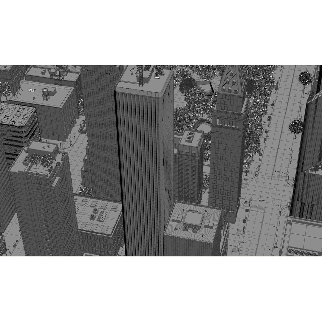 Park City 3D Model – Low Poly Cityscape with Modular Blocks, FBX