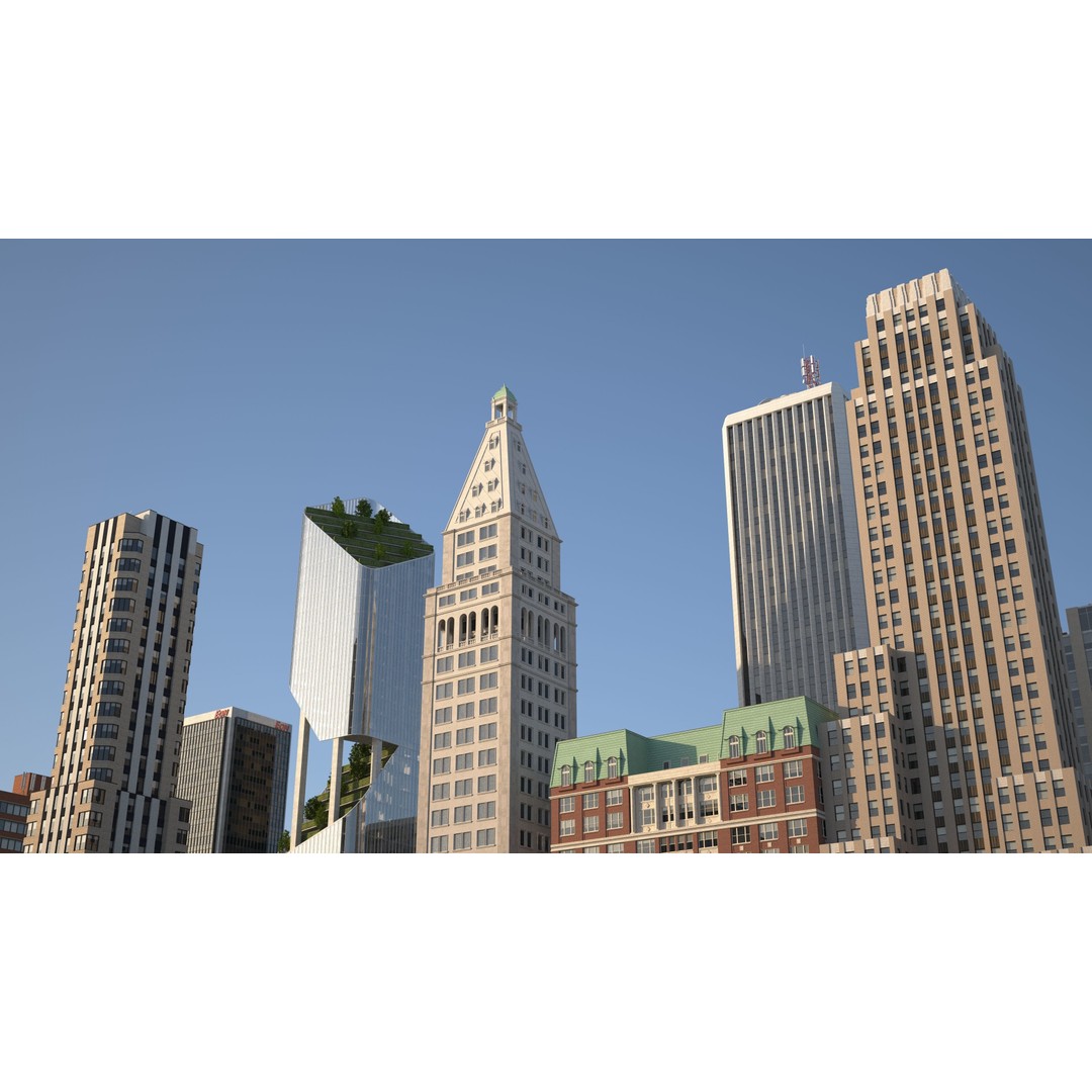 Park City 3D Model – Low Poly Cityscape with Modular Blocks, FBX - View 12