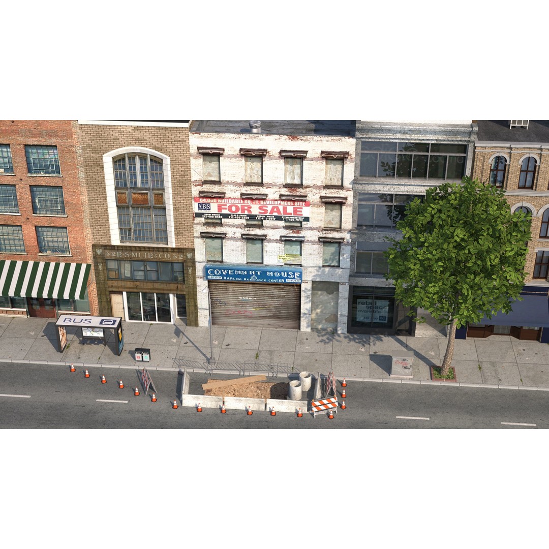 Park City 3D Model – Low Poly Cityscape with Modular Blocks, FBX - View 14