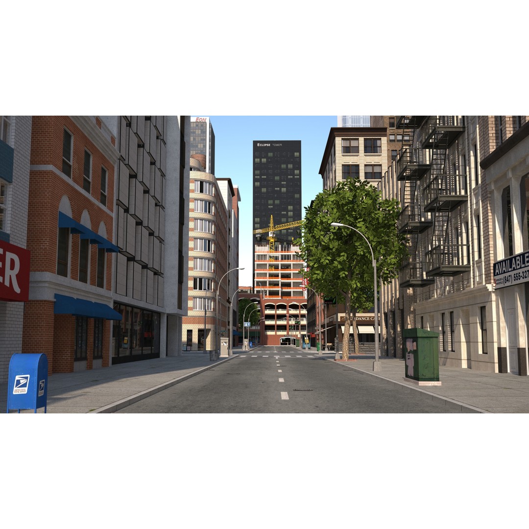 Park City 3D Model – Low Poly Cityscape with Modular Blocks, FBX - View 25