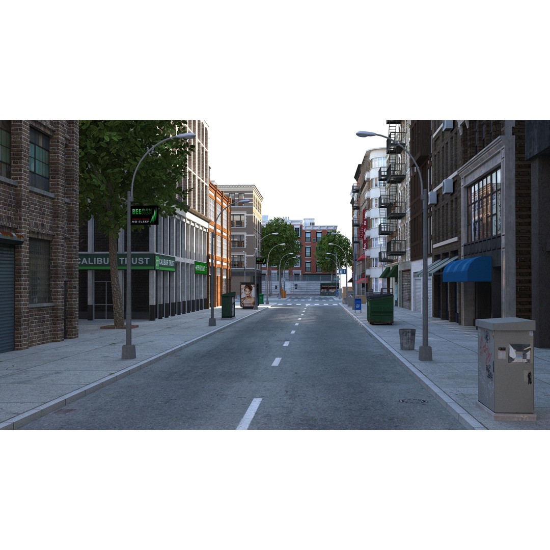 Park City 3D Model – Low Poly Cityscape with Modular Blocks, FBX - View 27