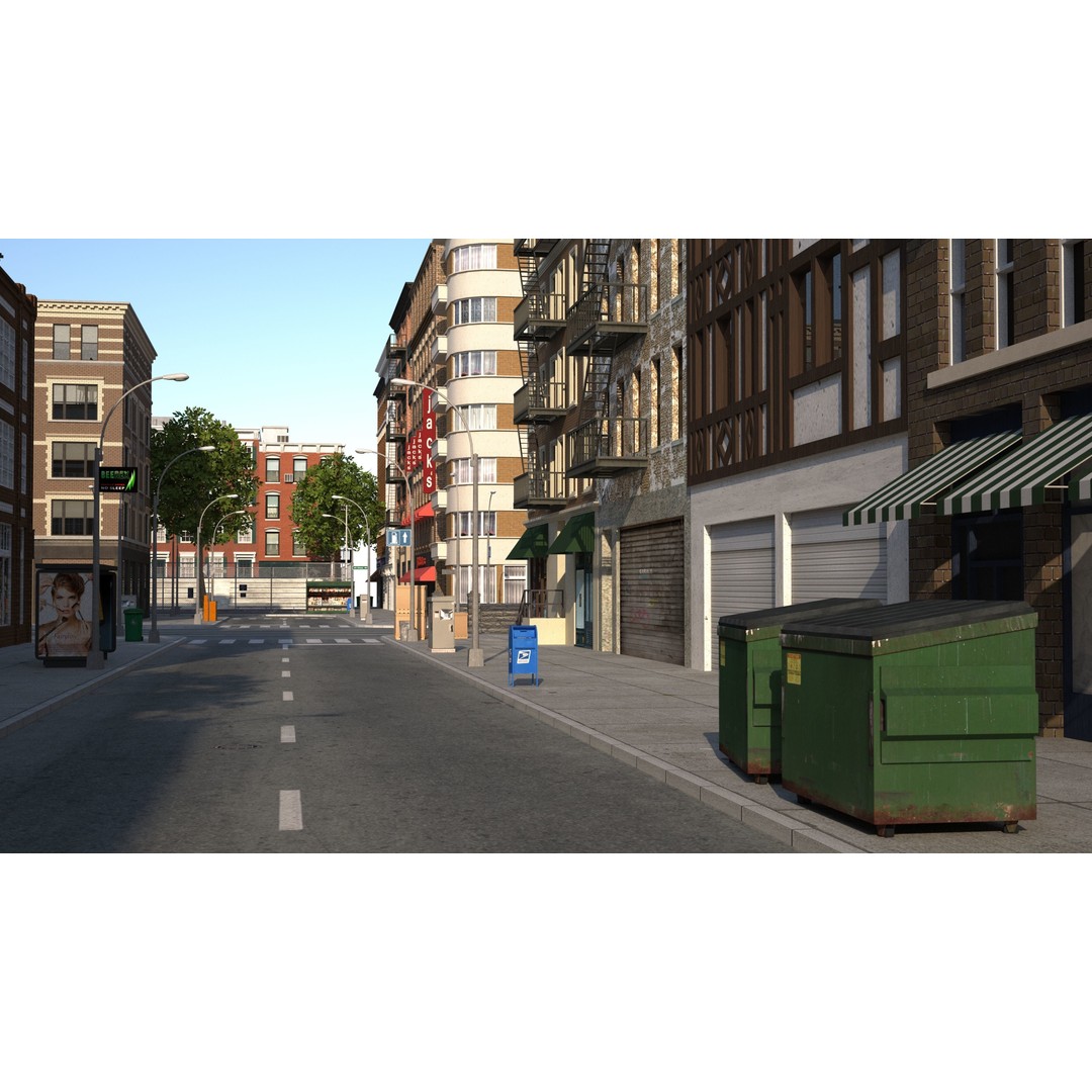 Park City 3D Model – Low Poly Cityscape with Modular Blocks, FBX - View 28