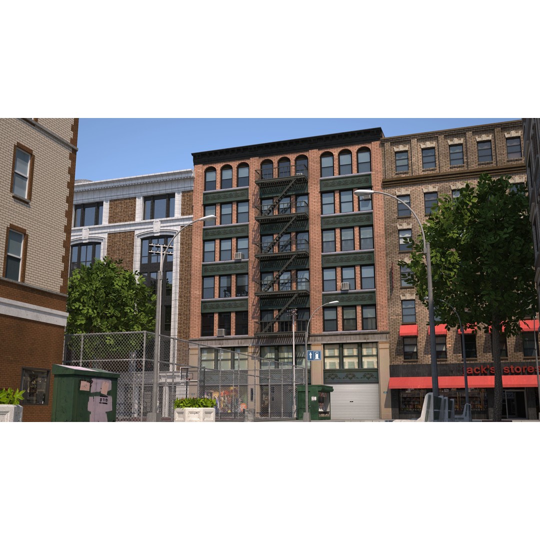 Park City 3D Model – Low Poly Cityscape with Modular Blocks, FBX - View 29
