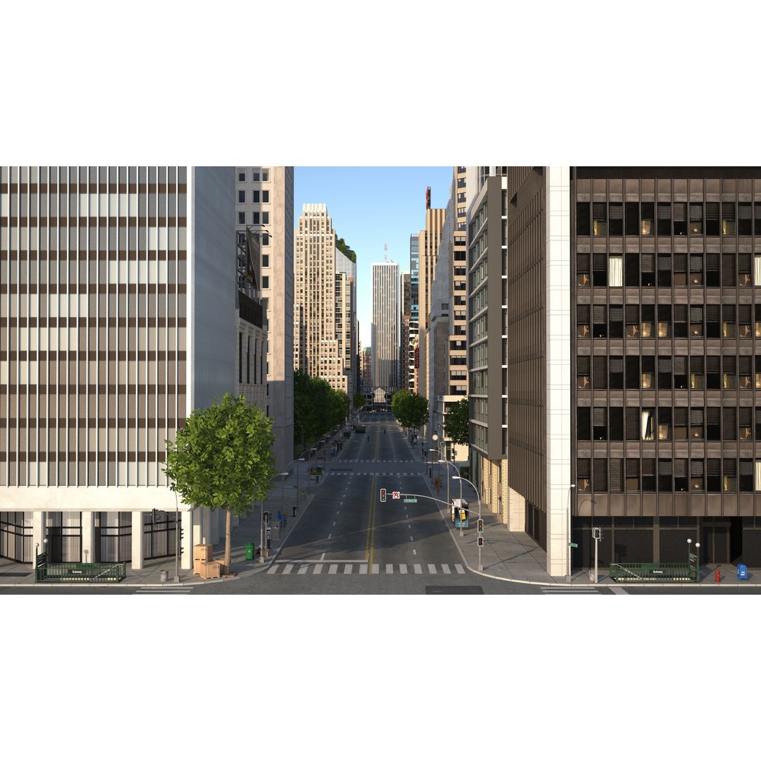 Park City 3D Model – Low Poly Cityscape with Modular Blocks, FBX - View 36