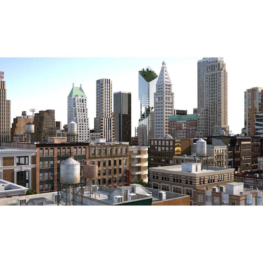 Park City 3D Model – Low Poly Cityscape with Modular Blocks, FBX - View 38