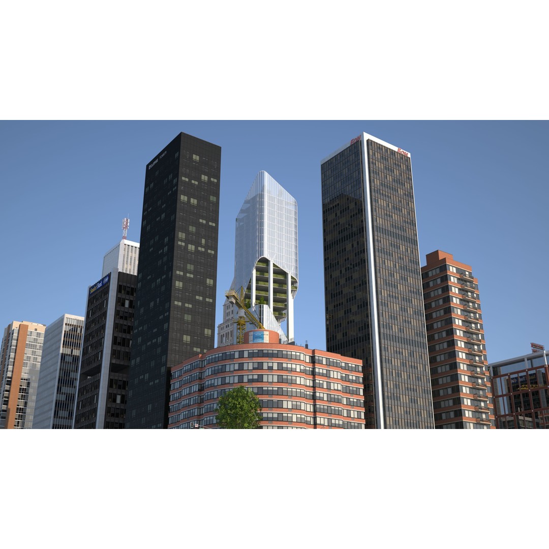Park City 3D Model – Low Poly Cityscape with Modular Blocks, FBX - View 41