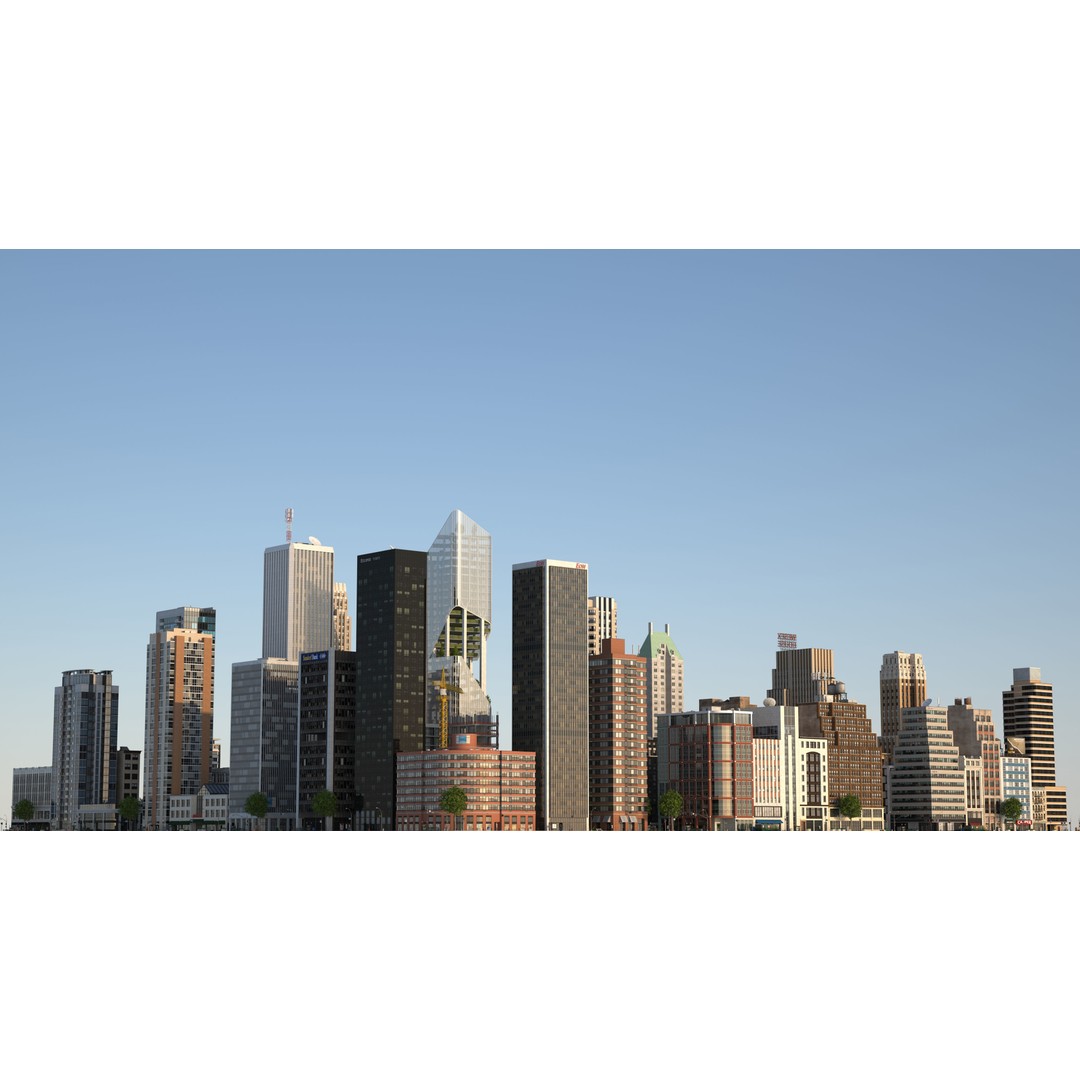 Park City 3D Model – Low Poly Cityscape with Modular Blocks, FBX - View 6