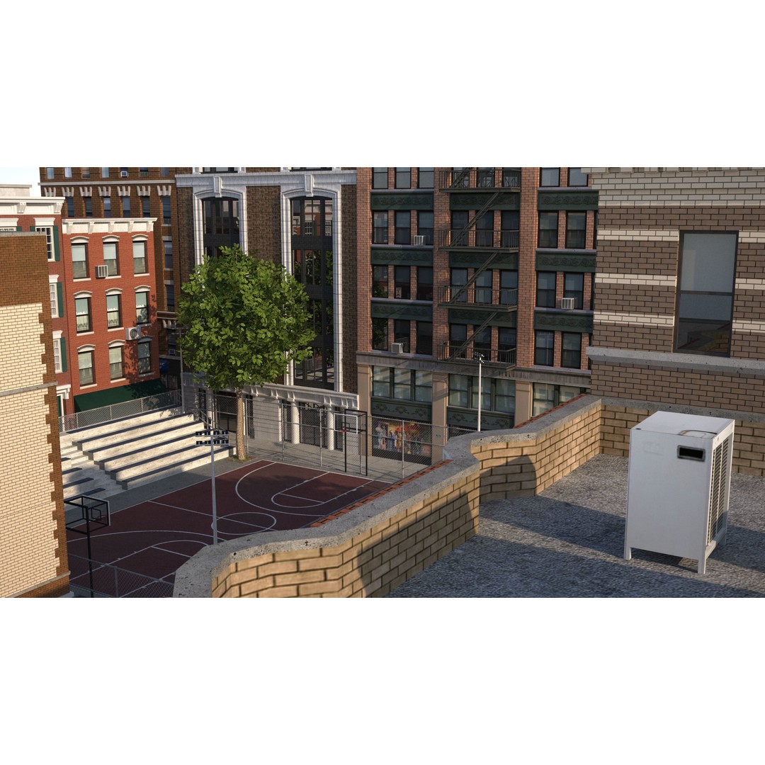 Park City 3D Model – Low Poly Cityscape with Modular Blocks, FBX - View 7
