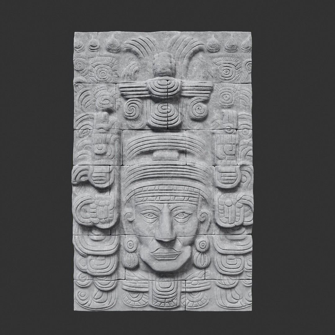 Mayan Temple Wall 3D Model – Low Poly Architectural Asset, FBX - View 18