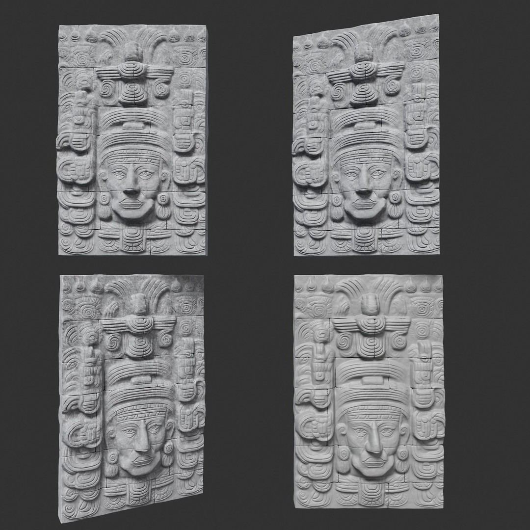 Mayan Temple Wall 3D Model – Low Poly Architectural Asset, FBX - View 19