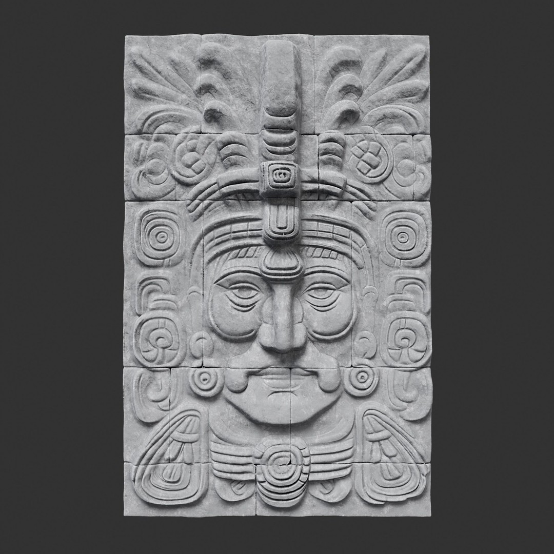 Mayan Temple Wall 3D Model – Low Poly Architectural Asset, FBX - View 22