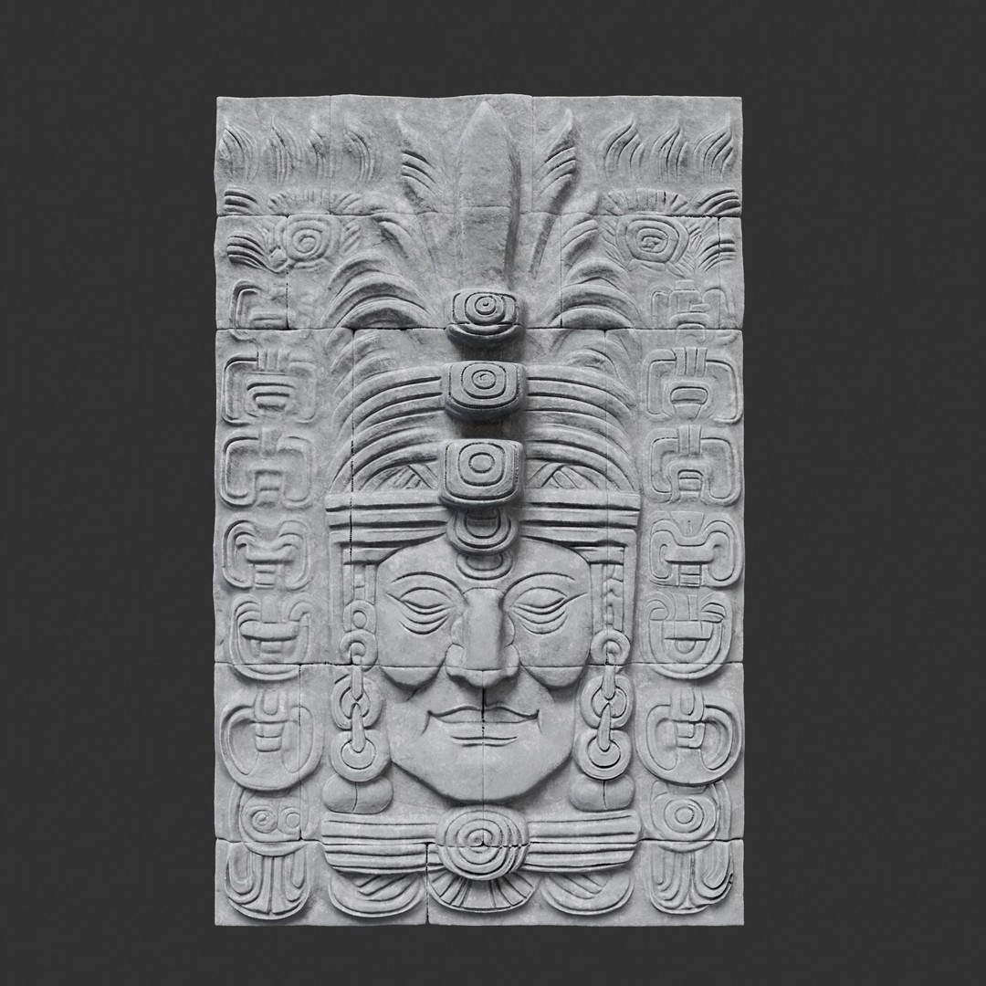 Mayan Temple Wall 3D Model – Low Poly Architectural Asset, FBX - View 24