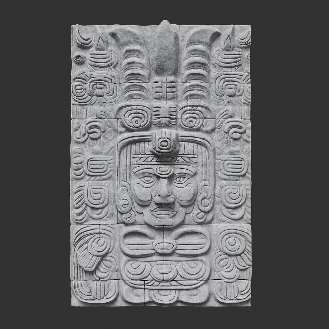 Mayan Temple Wall 3D Model – Low Poly Architectural Asset, FBX - View 26