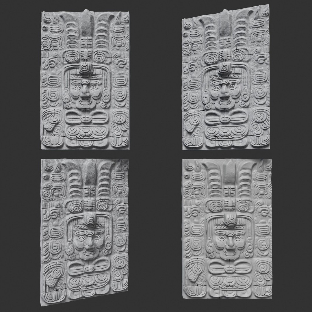 Mayan Temple Wall 3D Model – Low Poly Architectural Asset, FBX - View 27
