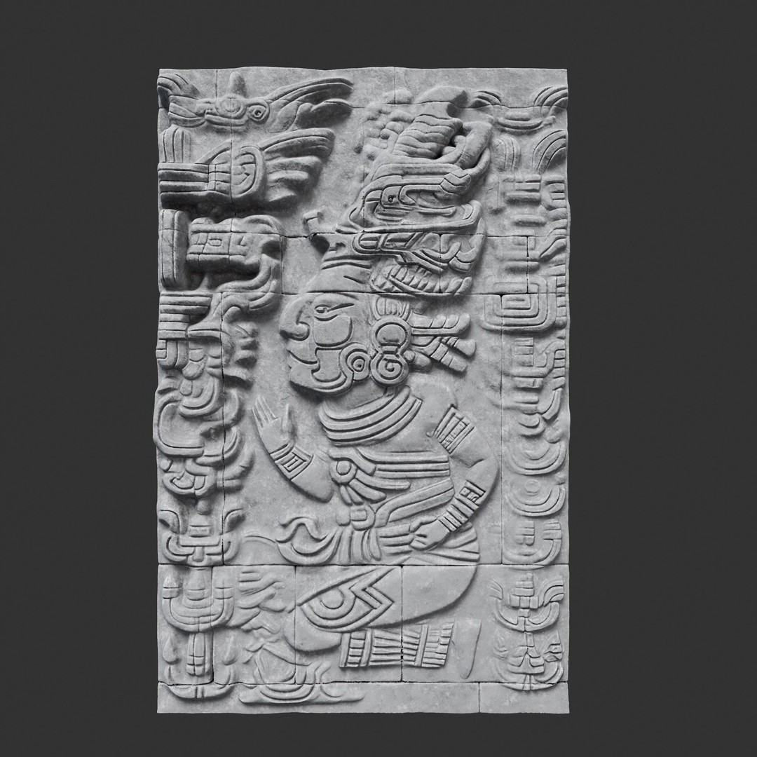 Mayan Temple Wall 3D Model – Low Poly Architectural Asset, FBX - View 28