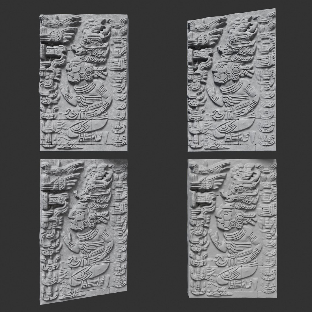 Mayan Temple Wall 3D Model – Low Poly Architectural Asset, FBX - View 29