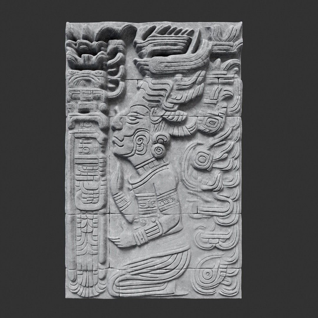 Mayan Temple Wall 3D Model – Low Poly Architectural Asset, FBX - View 30