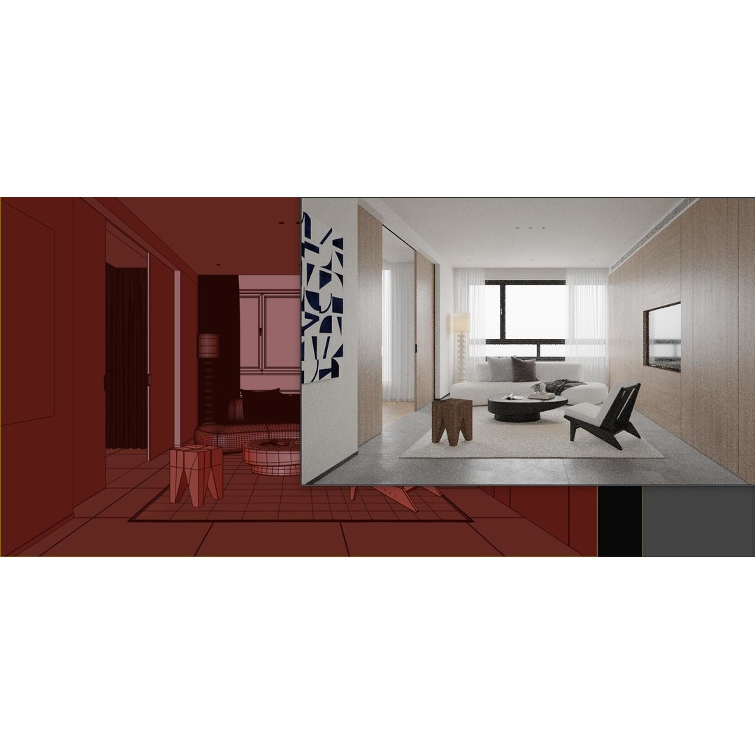 Modern Apartment 3D Model – Stylish Interior Design, FBX & OBJ Formats - View 8