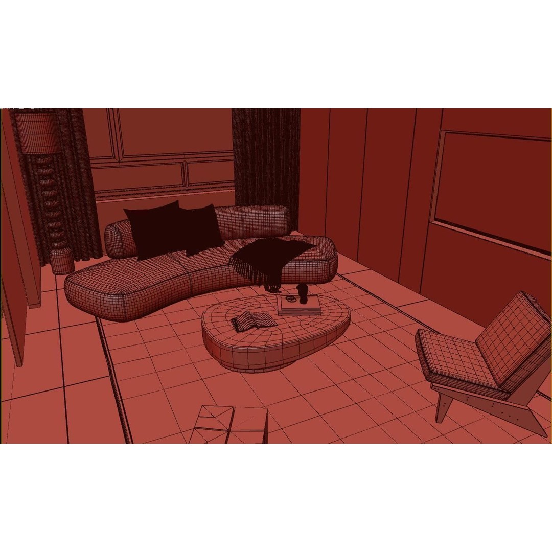 Modern Apartment 3D Model – Stylish Interior Design, FBX & OBJ Formats - View 9