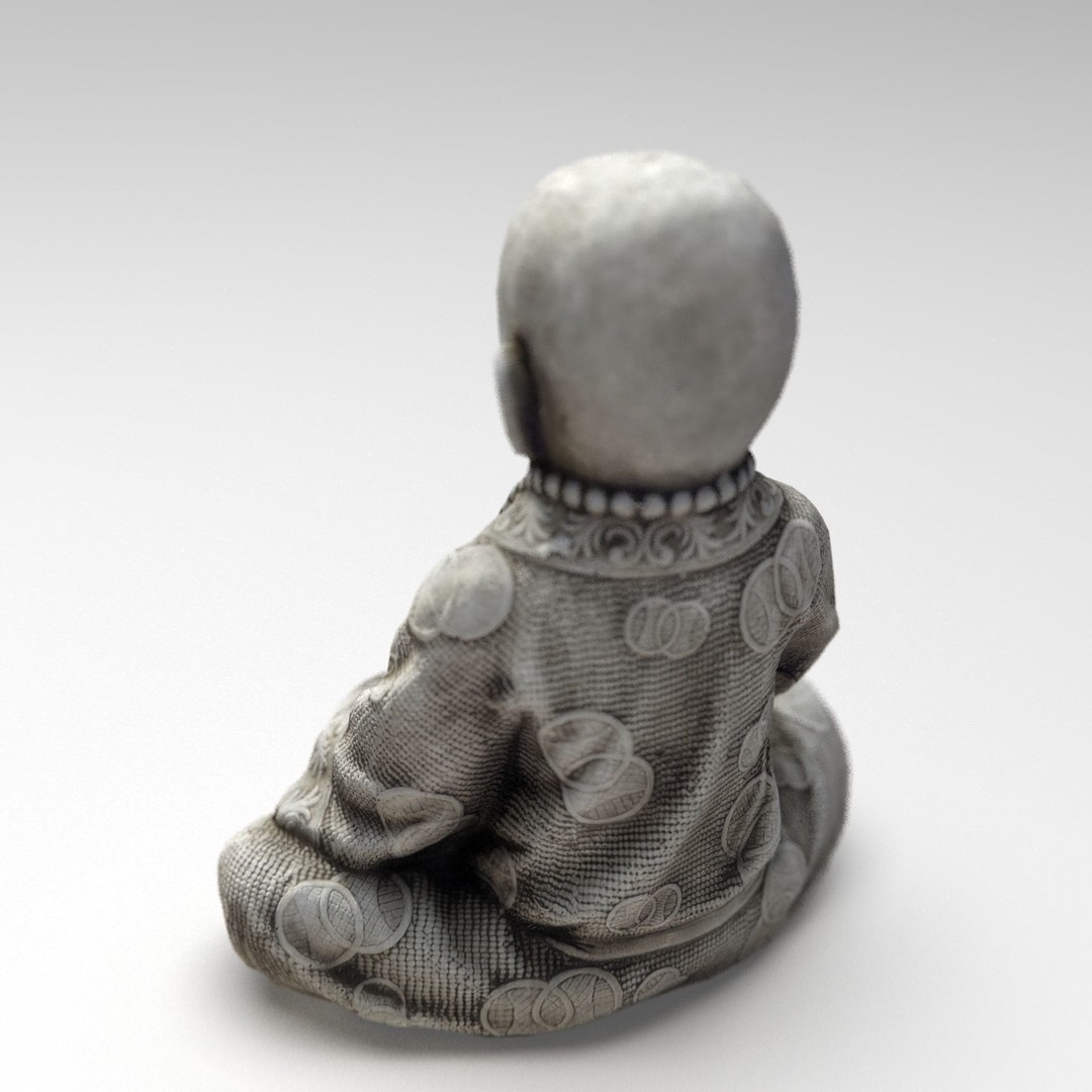 Child Buddha Statue 3D Model – Low Poly PBR Sculpture, FBX, OBJ, Blender - View 19