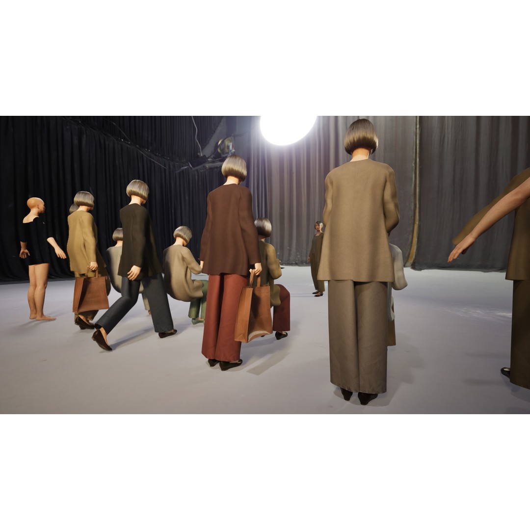 Asian Smart Casual Woman 3D Model – Low Poly Rigged Character for ArchViz - View 13