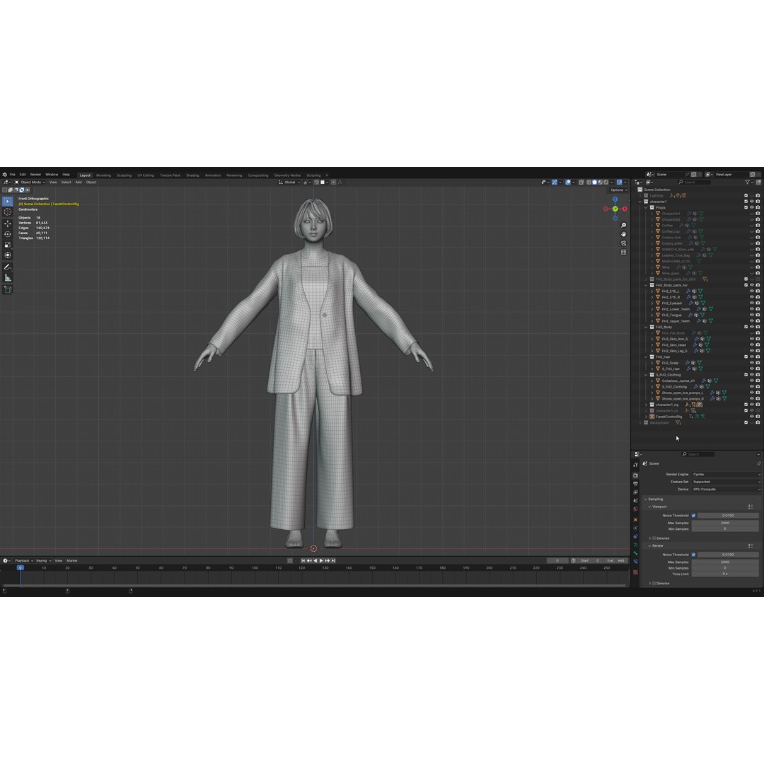 Asian Smart Casual Woman 3D Model – Low Poly Rigged Character for ArchViz - View 16