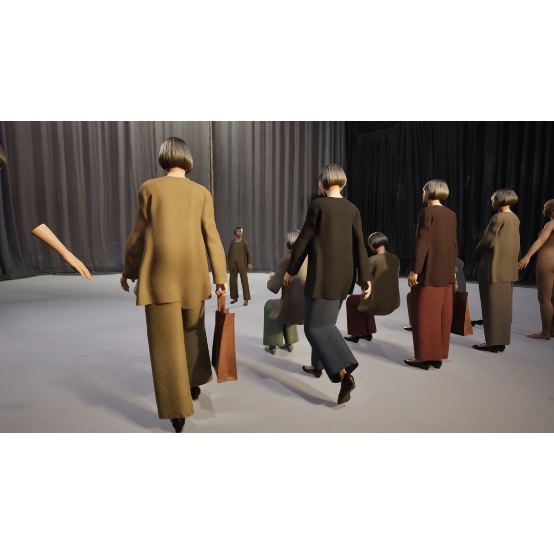 Asian Smart Casual Woman 3D Model – Low Poly Rigged Character for ArchViz - View 4
