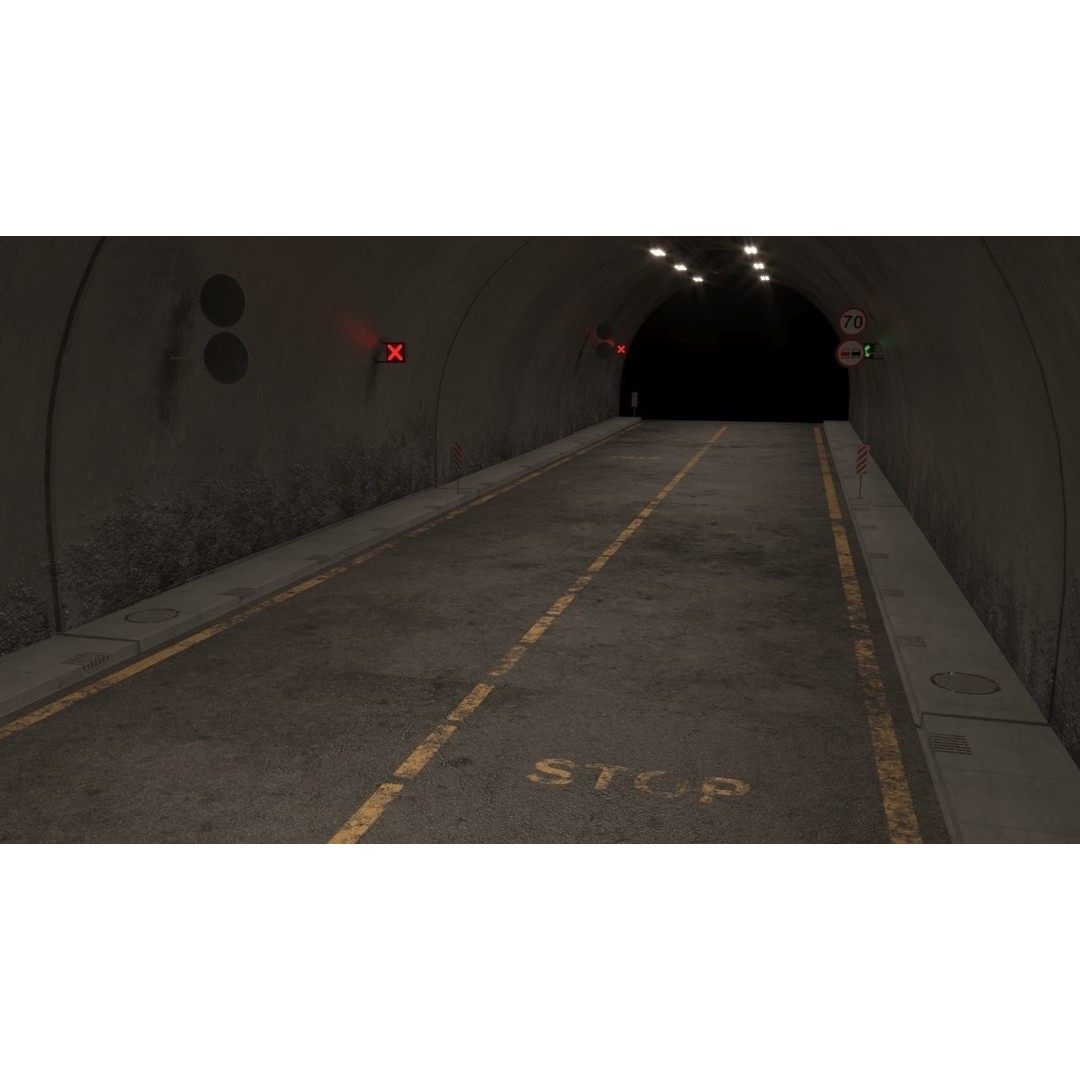 Highway Tunnel 3D Model – Low Poly PBR Asset, FBX & OBJ Formats - View 10
