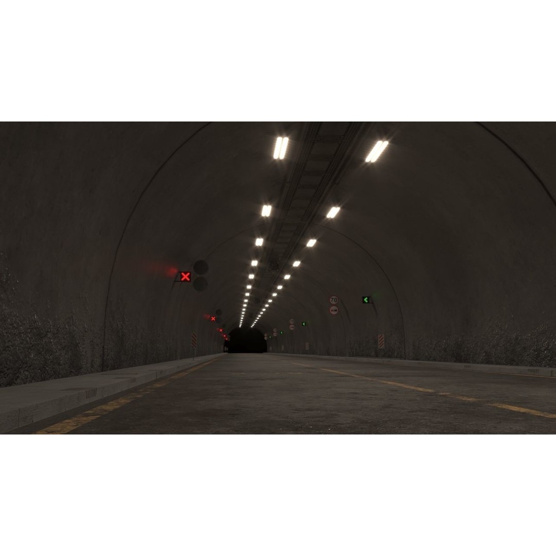 Highway Tunnel 3D Model – Low Poly PBR Asset, FBX & OBJ Formats - View 13