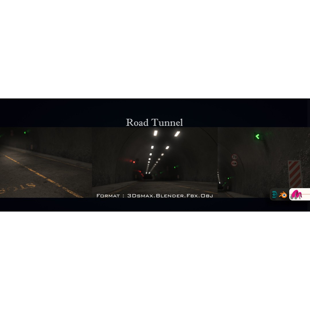 Highway Tunnel 3D Model – Low Poly PBR Asset, FBX & OBJ Formats - View 16